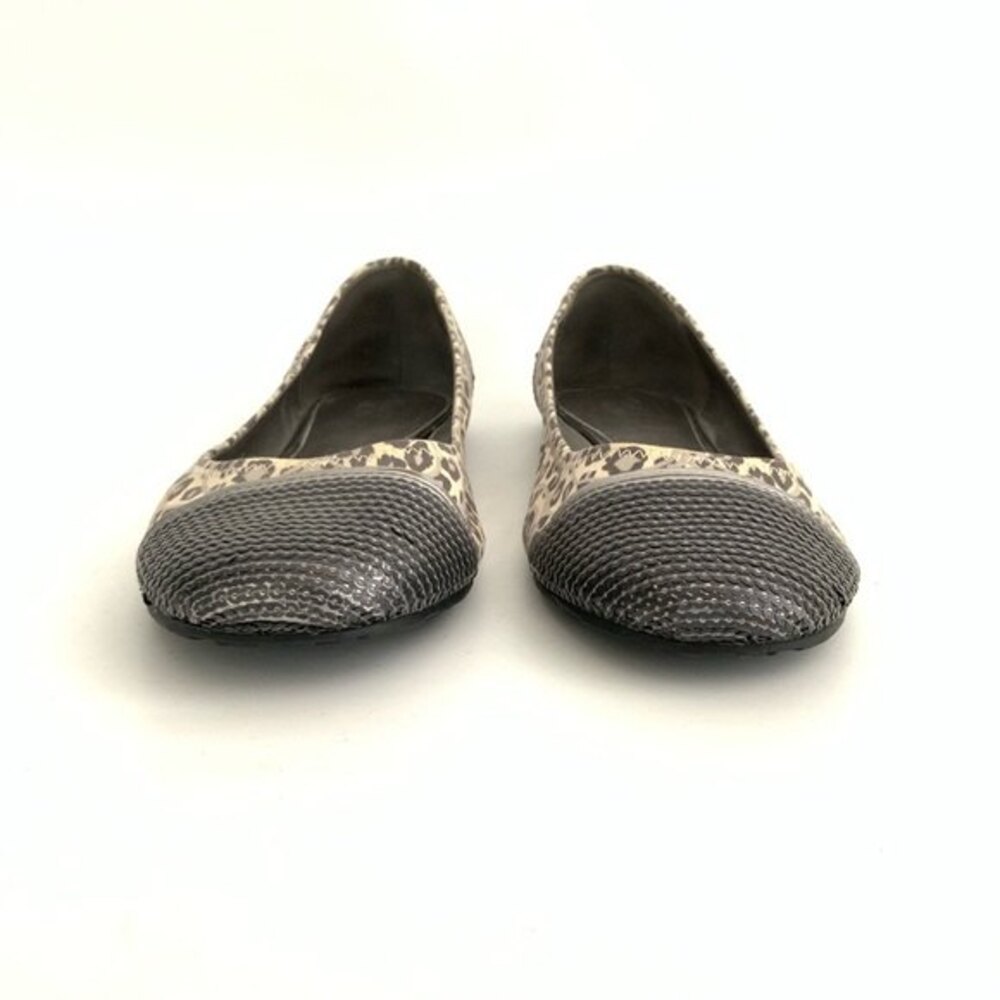 Coach Shine Sequin Animal Print Cap-toe Flats Gray 9.5 - Picture 4 of 10